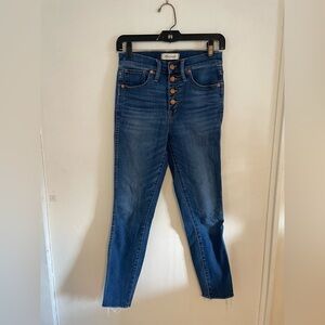 Madewell High Rise Button-Fly Blue Jeans